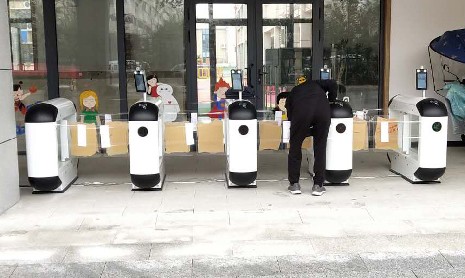 陕西省商洛幼儿园-人脸识别熊猫摆闸